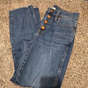 J. Crew Blue Straight Leg Jeans with Orange Accents
